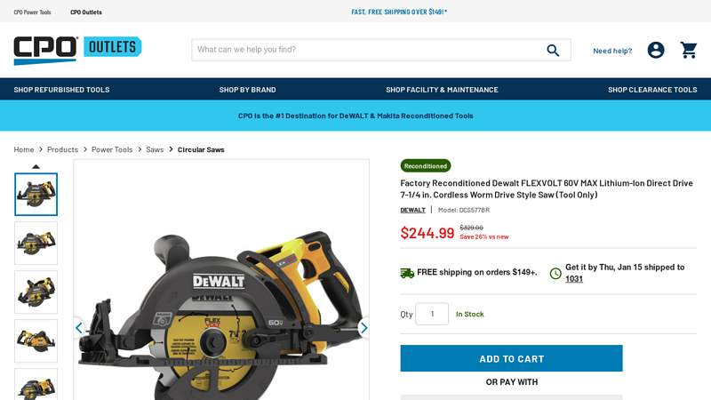 Factory Reconditioned Dewalt FLEXVOLT 60V MAX Lithium