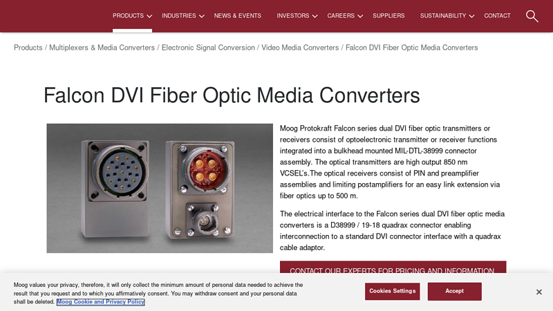 Falcon DVI Fiber Optic Media Converters
