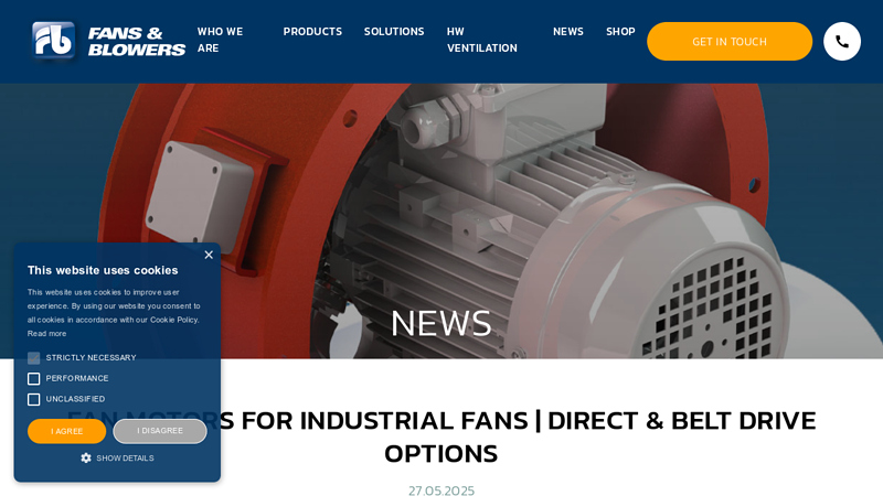 Fan Motors for Industrial Fans