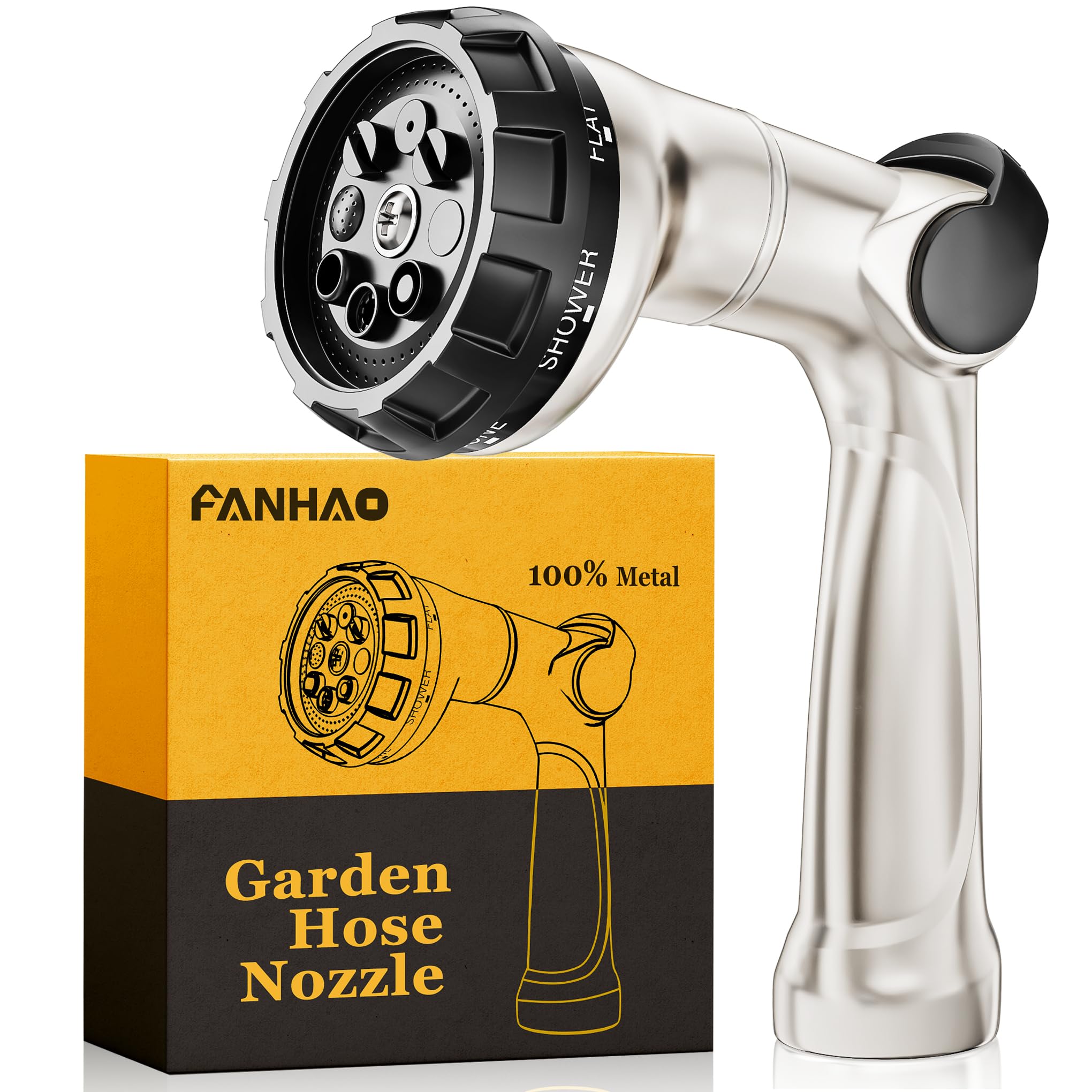 FANHAO Professional Heavy Duty Garden Hose Nozzle, 100 ...