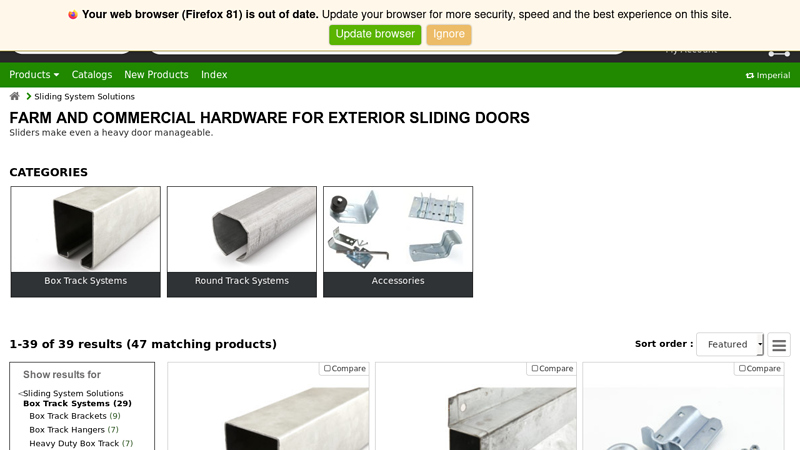 Farm and Commercial Hardware for Exterior Sliding Doors