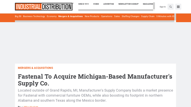 Fastenal To Acquire Michigan