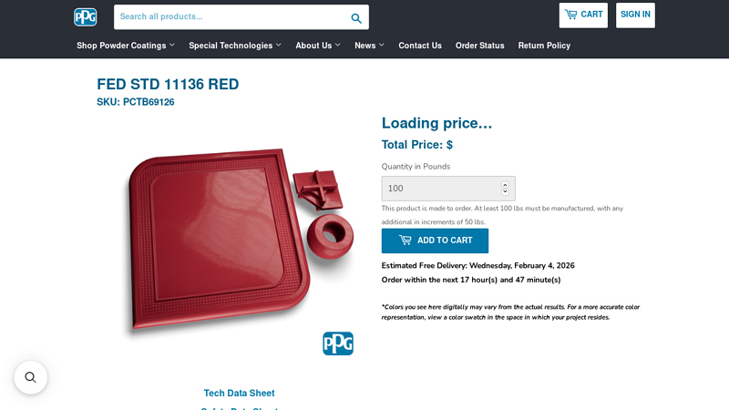 FED STD 11136 RED PCTB69126 Powder Coating