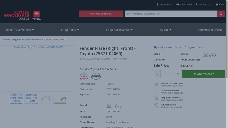 Fender Flare (Right, Front)