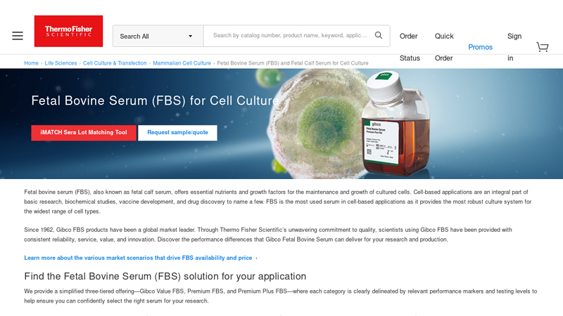Fetal Bovine Serum (FBS) for Cell Culture