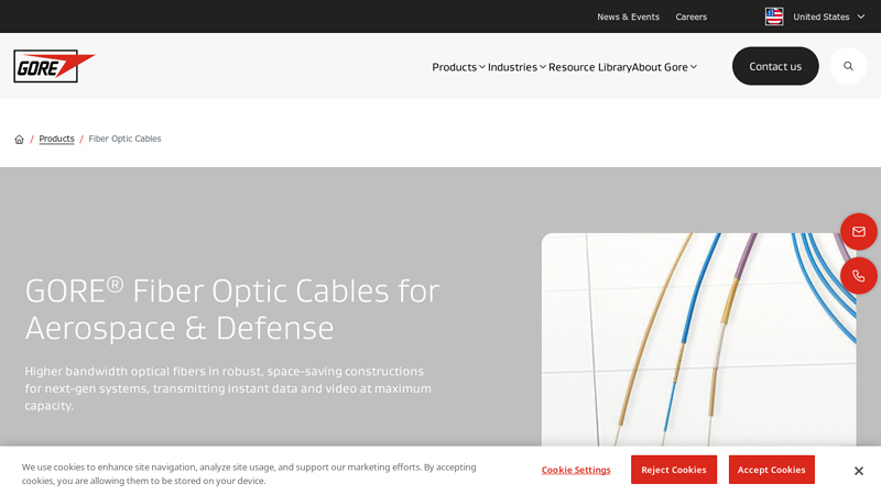 Fiber Optic Cables for Aerospace, Defense Air & Land Applications