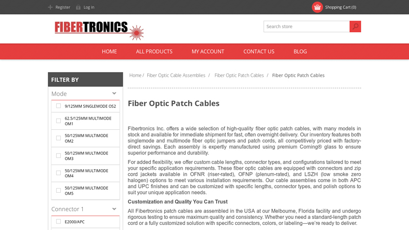 Fiber Optic Patch Cables