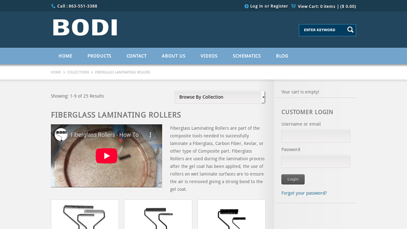 Fiberglass Laminating Rollers