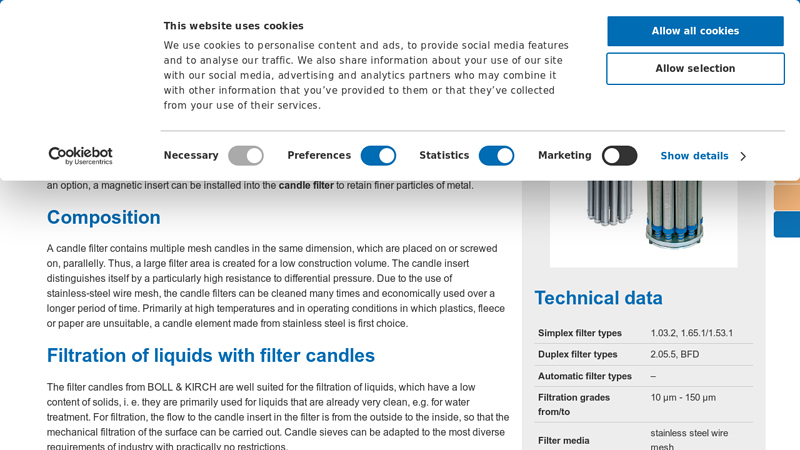 Filter candles