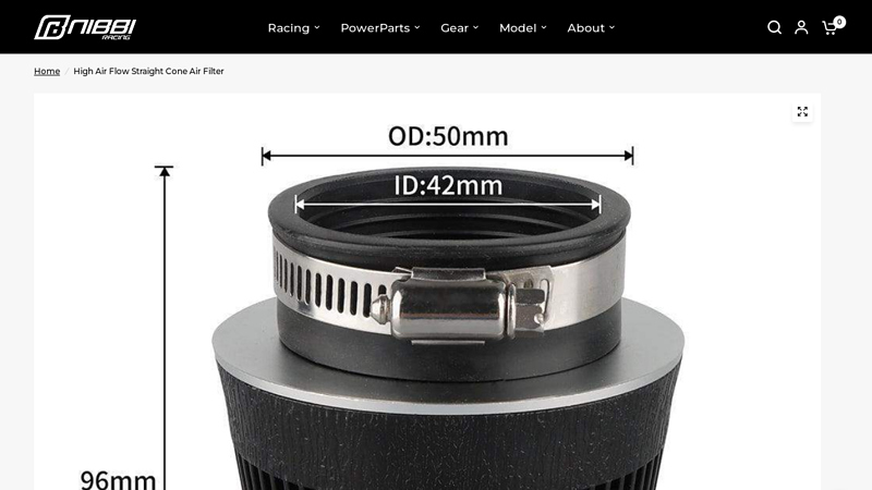 Filtro de aire tipo cono recto de alto flujo de aire