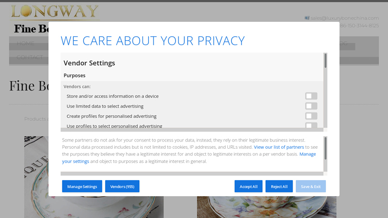 Fine Bone China Wholesale