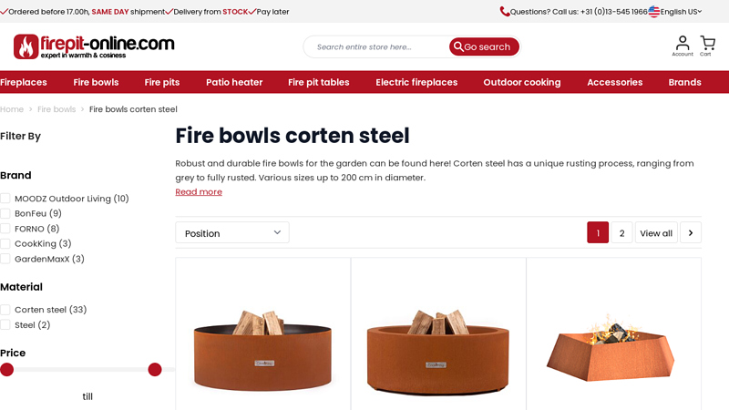 Fire bowls corten steel