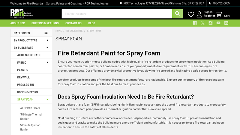 Fire Retardant Paint for Spray Foam