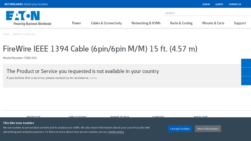 FireWire IEEE 1394 Cable (6pin/6pin) 15 ft.
