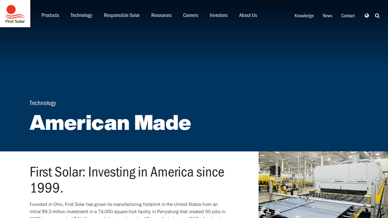 First Solar, Manufacturing