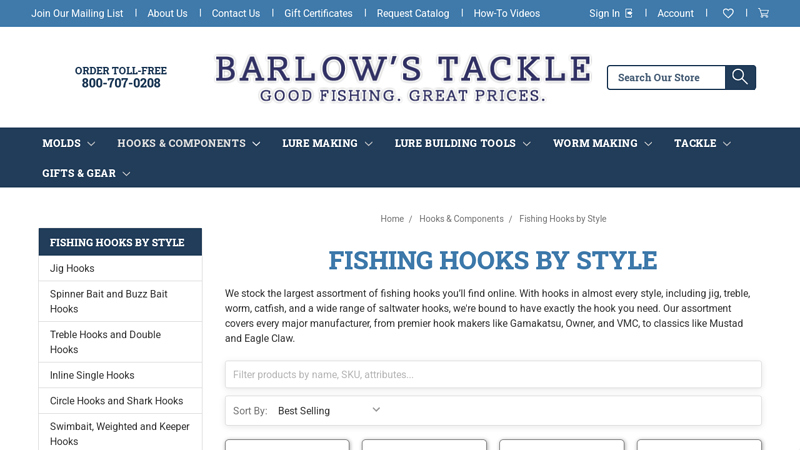 Fishing Hooks by Style