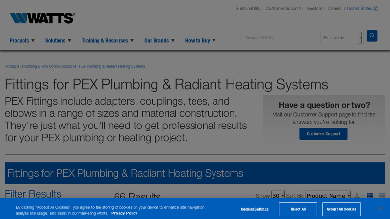 Fittings for PEX Plumbing & Radiant Heating Systems