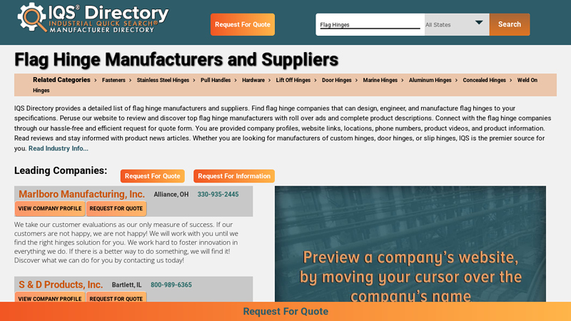 Flag Hinge Manufacturers Suppliers