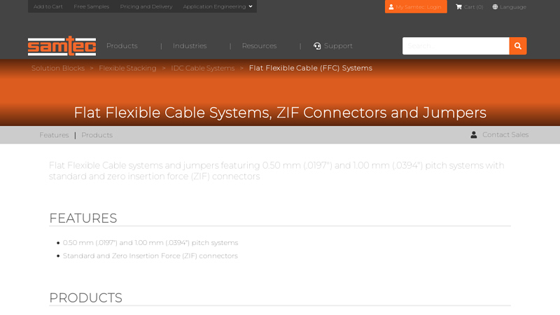 Flat Flexible Cable Systems, ZIF Connectors and Jumpers