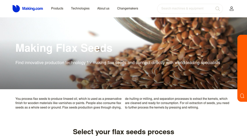 Flax seeds making equipment