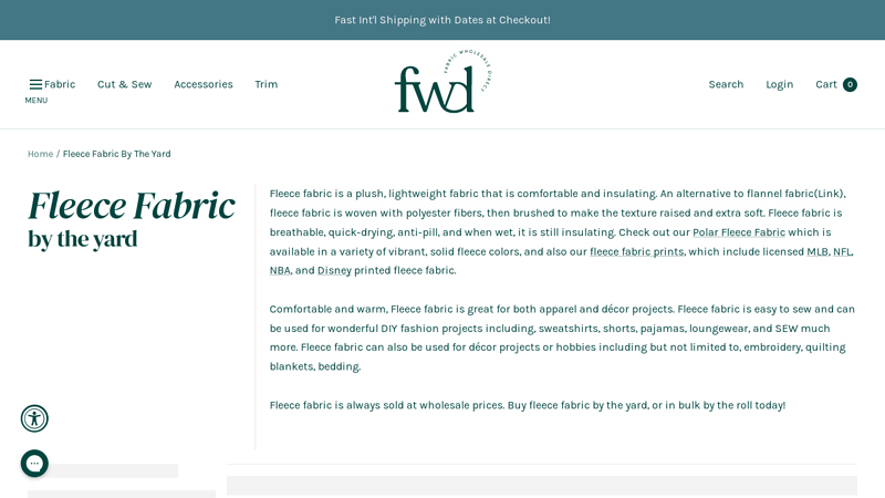 Fleece Fabric By The Yard