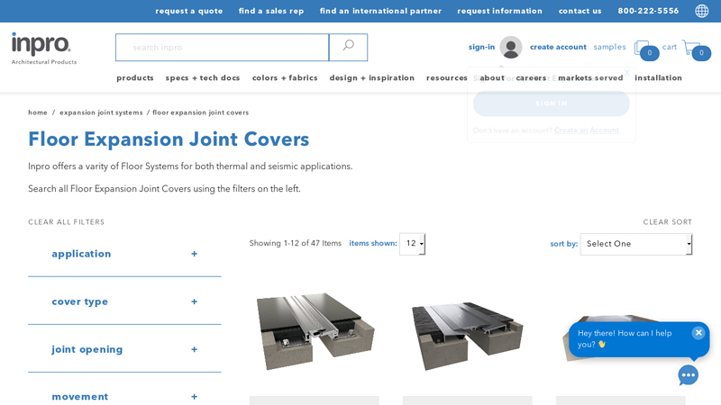 Floor Expansion Joint Covers - Thermal & Seismic Joints