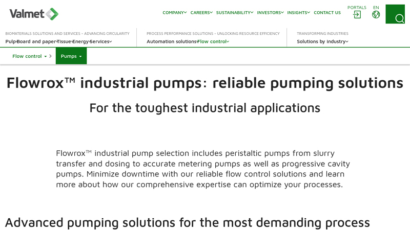 Flowrox™ industrial pumps: reliable pumping solutions