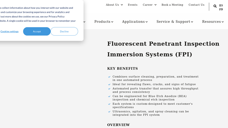 Fluorescent Penetrant Inspection Immersion Systems (FPI)