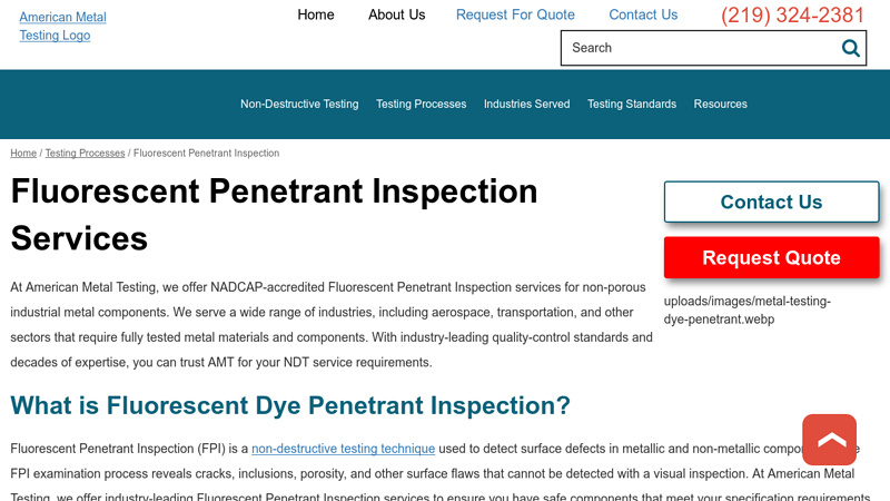 Fluorescent Penetrant Inspection Services