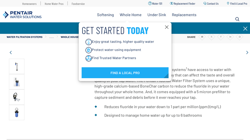 Fluoride Water Filter System