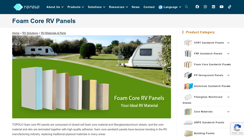Foam Core RV Panels