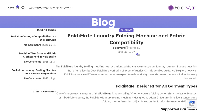 FoldiMate Laundry Folding Machine and Fabric Compatibility