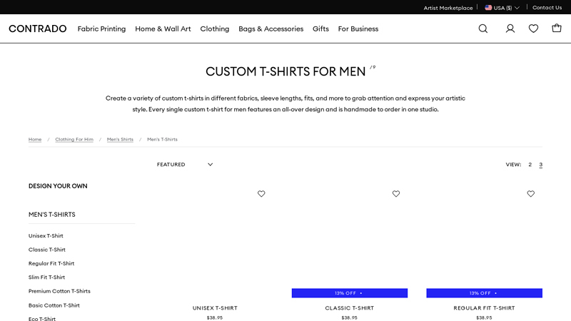 for Men custom t-shirts