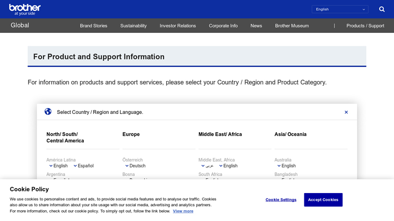 For Product and Support Information