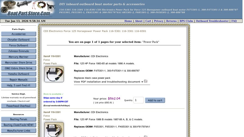 Force 125 Horsepower Power Pack 116