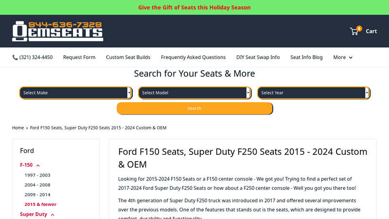 Ford F150 Seats, Super Duty F250 Seats 2015