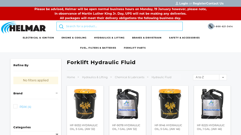 Forklift Hydraulic Fluid ~ Fast Shipping