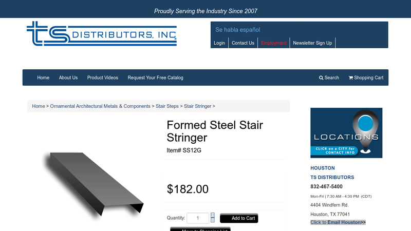 Formed Steel Stair Stringer