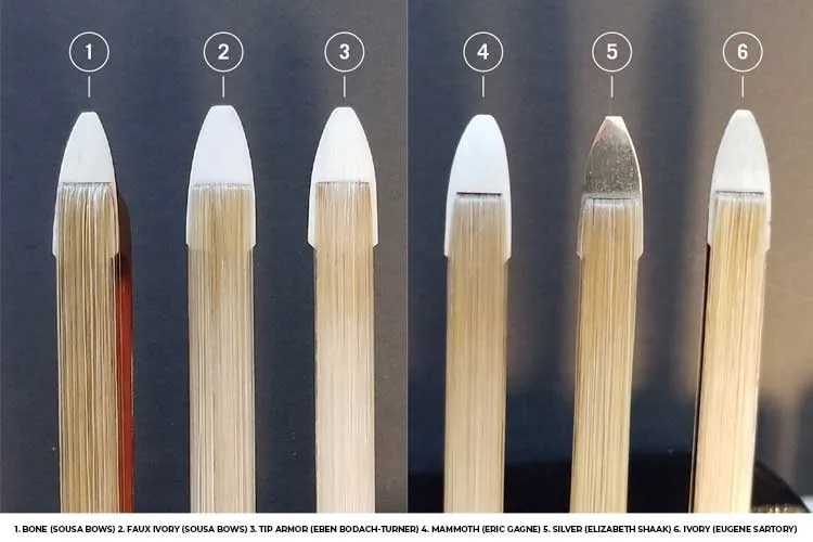 fossil mammoth Ivory violin bow tips, violin bow parts