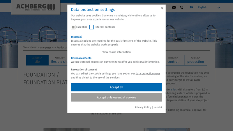 Foundation and foundation plates for silo systems