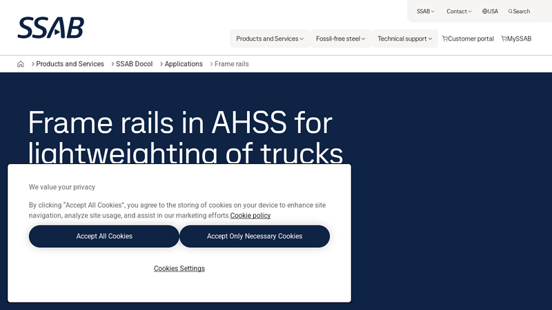 Frame rails – AHSS steel for truck & LCV subframe