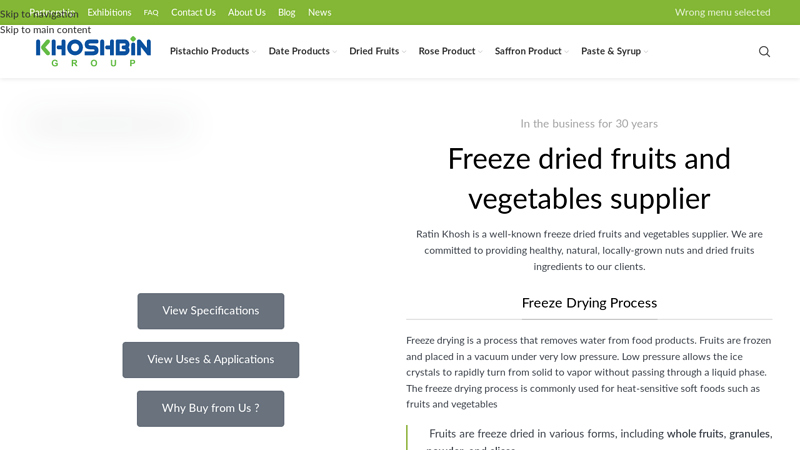 Freeze Dried Fruit Supplier