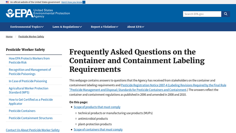 Frequently Asked Questions on the Container and ...