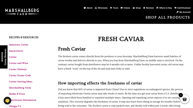 Fresh Caviar - Marshallberg Farm