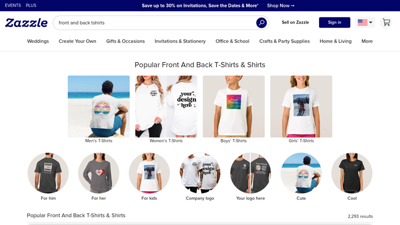 Front And Back T-Shirts & T-Shirt Designs custom t-shirts