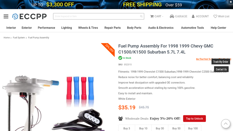 Fuel Pump Assembly For 1998 1999 Chevy GMC C1500/K1500 ...