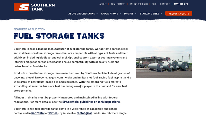 Fuel Storage Tanks for Diesel & Gasoline