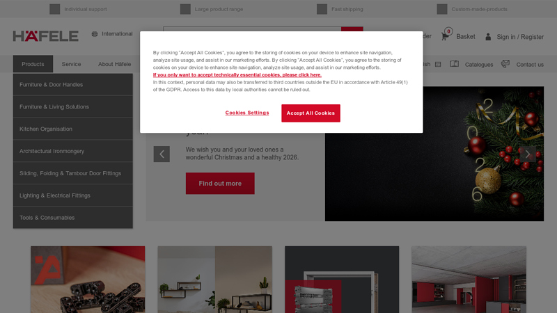 Furniture fittings, architectural hardware, electronic locking systems ...