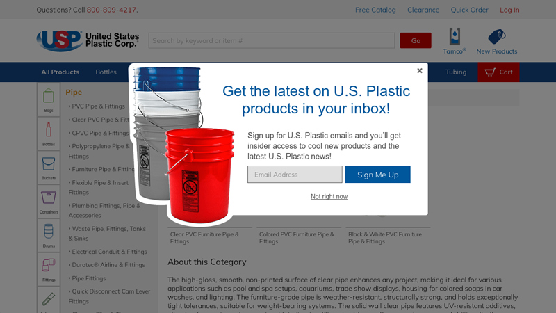 Furniture Grade PVC Pipe and Fittings