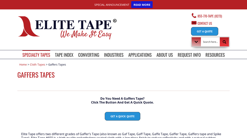 Gaffer Tape - Premium & Industrial Grade